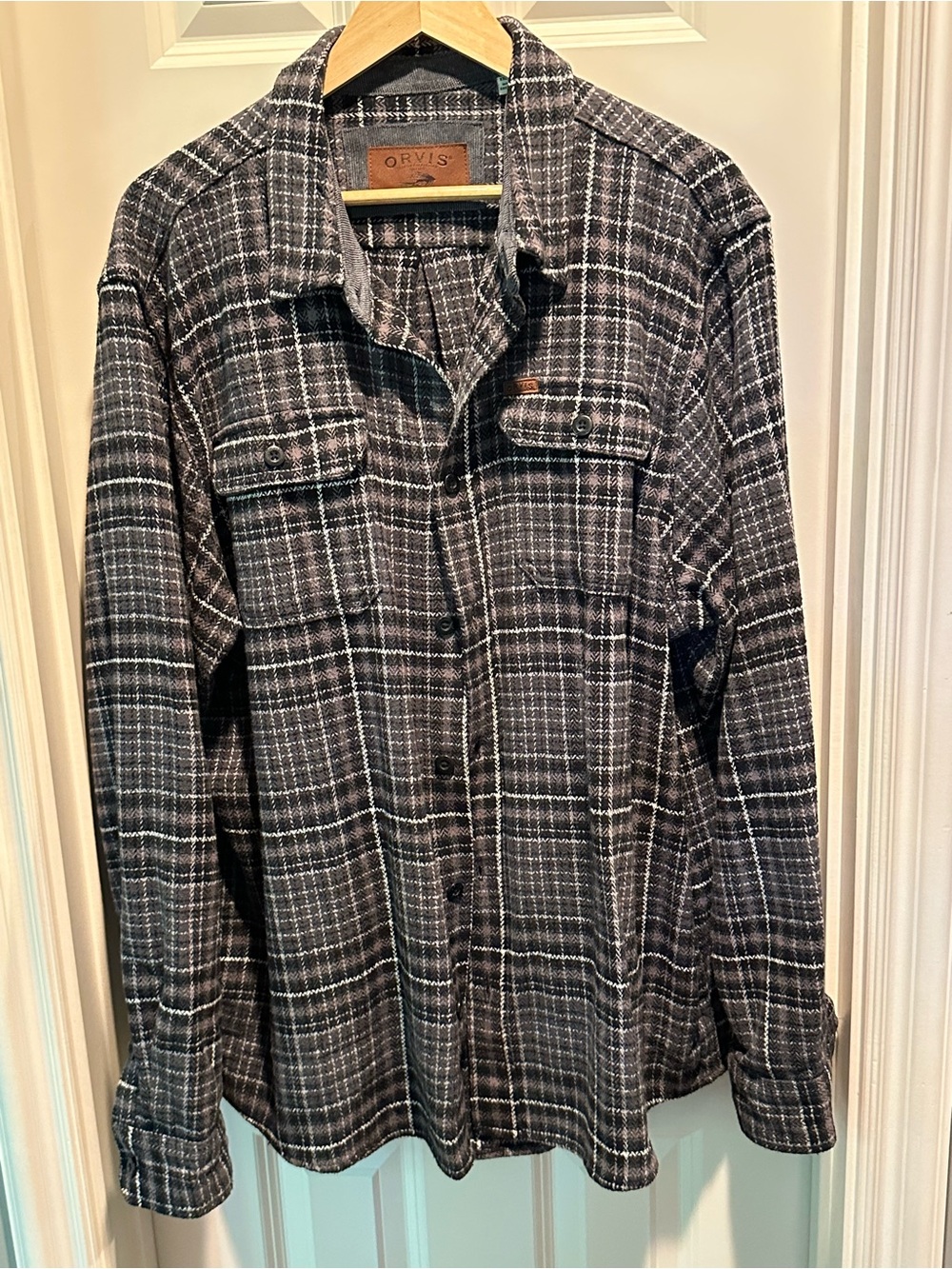 Orvis Black and Gray Plaid Lightweight Shacket